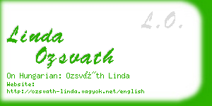 linda ozsvath business card
